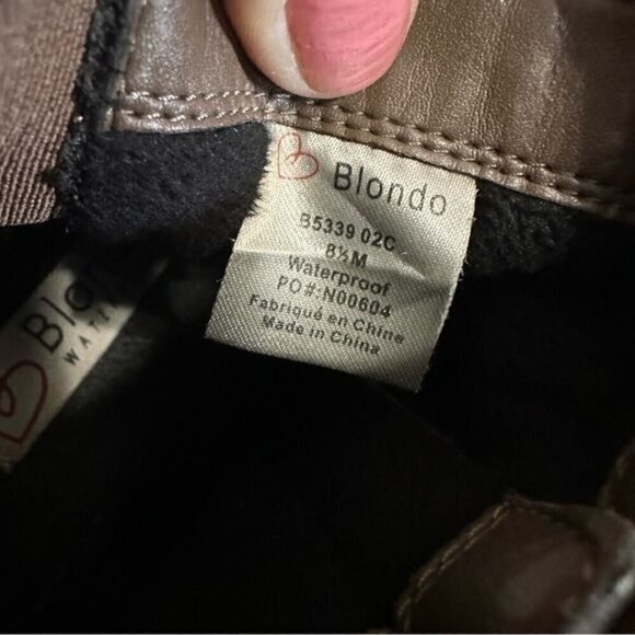 Blondo Idra Waterproof Ankle Booties Womens Size 8.5 Brown Suede Leather Zip - Picture 8 of 10